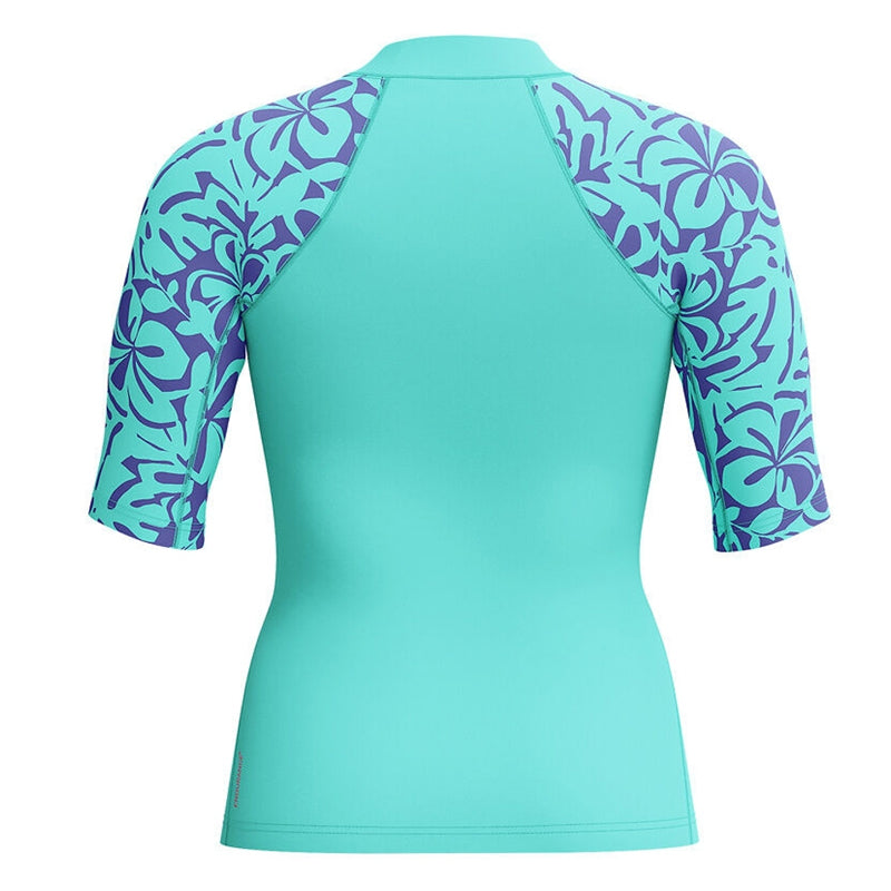 Speedo - Women's Printed Short Sleeve Rash Top - Turquoise