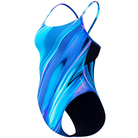 Speedo - Womens Printed Striking Racerback One Piece Swimsuit - Rapture Glow