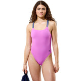 Speedo - Women's Solid Comfort V-Back Swimsuit - Orchid Shine