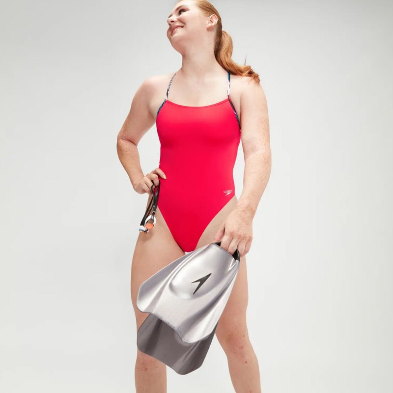 Speedo - Women's Solid Lattice Tie Back - Red/Blue