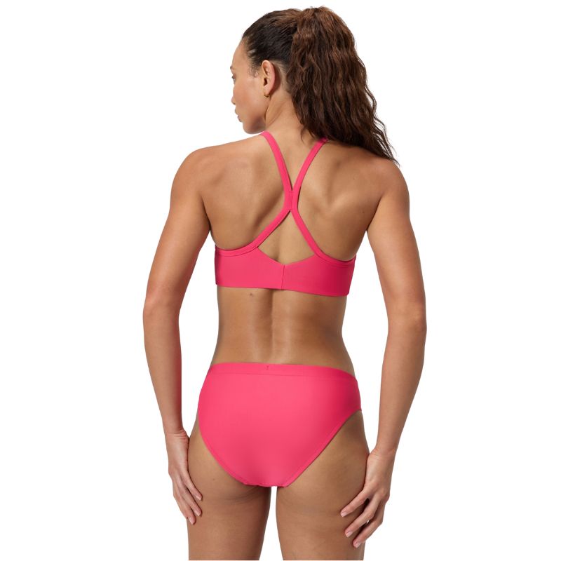 Speedo - Women's Solid Racerback Bikini Top - Dark Pink