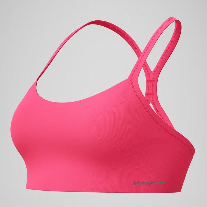 Speedo - Women's Solid Racerback Bikini Top - Dark Pink