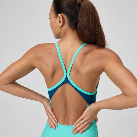Speedo - Women's Solid Racerback Swimsuit - Turquoise