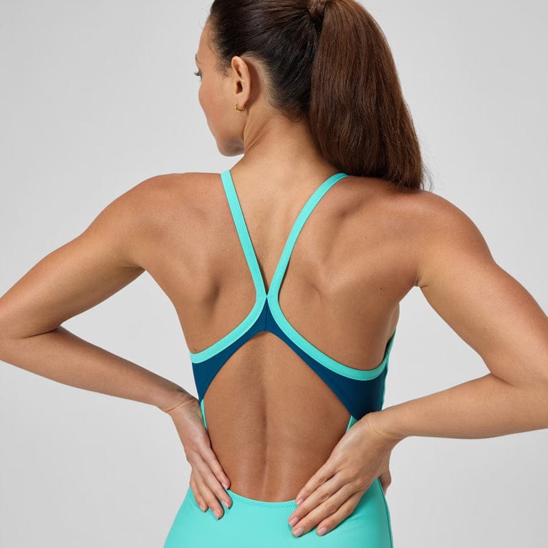 Speedo - Women's Solid Racerback Swimsuit - Turquoise