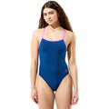 Speedo - Women's Solid Turnback Swimsuit - Denim Teal