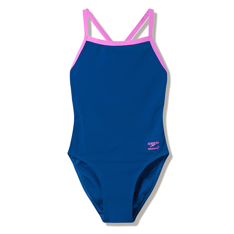 Speedo - Women's Solid Turnback Swimsuit - Denim Teal