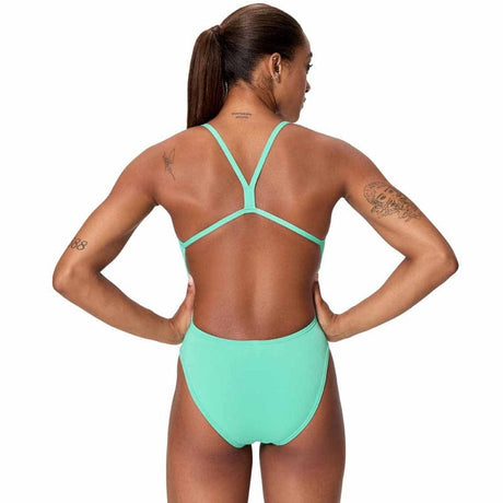 Speedo - Women's Solid V-Back 2.0 Swimsuit - Aqua Breeze