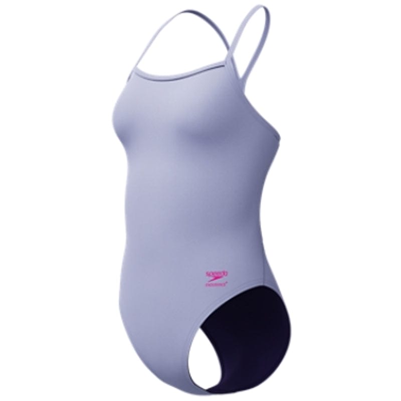 Speedo - Women's Solid V-Back 2.0 Swimsuit - Bright Lavender