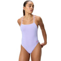 Speedo - Women's Solid V-Back 2.0 Swimsuit - Bright Lavender