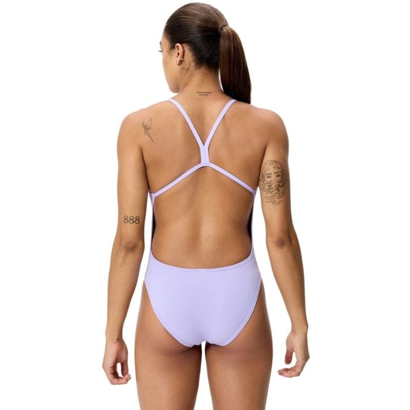 Speedo - Women's Solid V-Back 2.0 Swimsuit - Bright Lavender