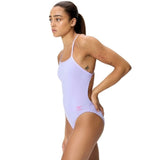 Speedo - Women's Solid V-Back 2.0 Swimsuit - Bright Lavender