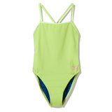 Speedo - Women's Solid V-Back 2.0 Swimsuit - Citrus Green