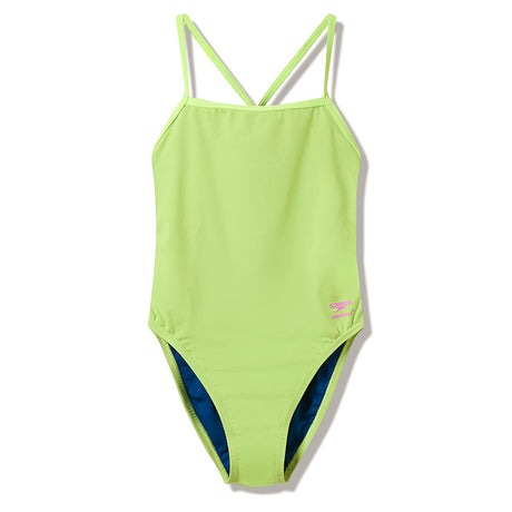 Speedo - Women's Solid V-Back 2.0 Swimsuit - Citrus Green