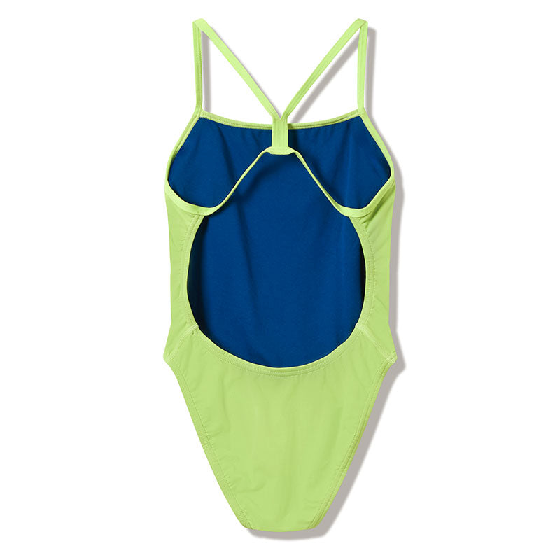 Speedo - Women's Solid V-Back 2.0 Swimsuit - Citrus Green