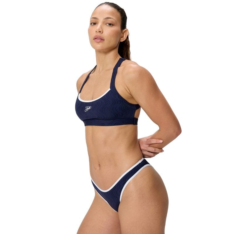 Speedo - Women's Texture Crossback Bikini Top - Navy/White