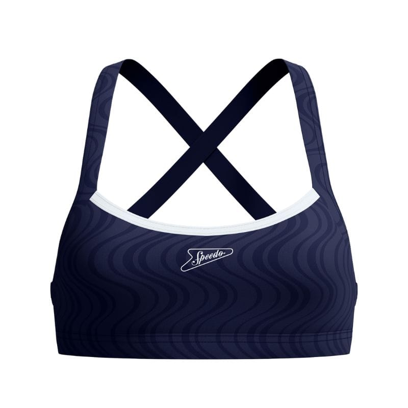 Speedo - Women's Texture Crossback Bikini Top - Navy/White