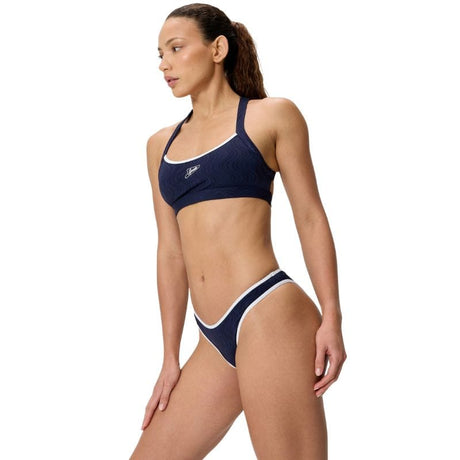 Speedo - Women's Texture Scoop Bikini Bottom - Navy/White