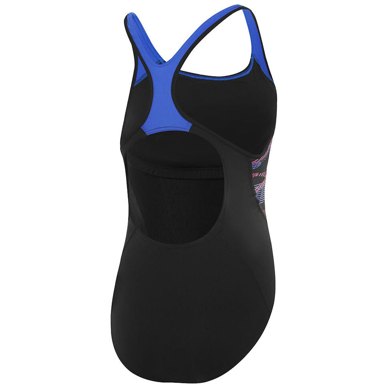 Speedo - Women's Zoom Boom Placement Laneback Swimsuit - Black