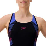 Speedo - Women's Zoom Boom Placement Laneback Swimsuit - Black