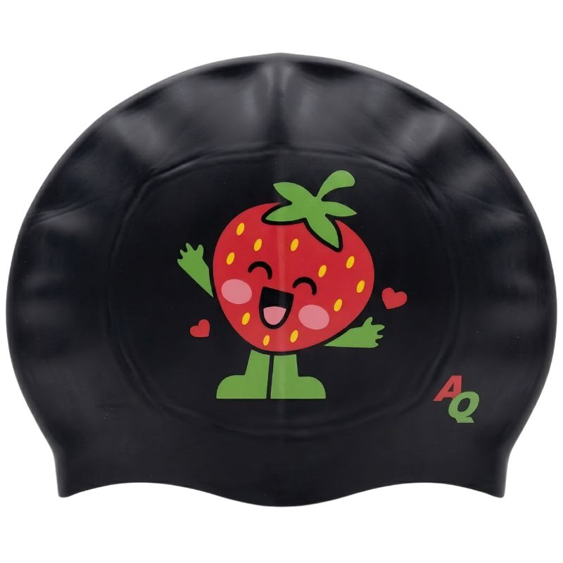 Strawb Silicone Swim Hat - Black