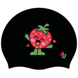 Strawb Silicone Swim Hat - Black