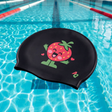 Strawb Silicone Swim Hat - Black