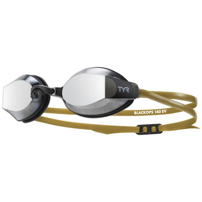 TYR - Adults Black Ops 140 EV Mirrored Racing Goggles - Smoke/Black/Olive