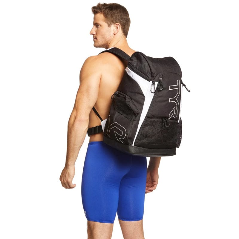 TYR Alliance 45L Backpack Black/White – Aqua Swim Supplies