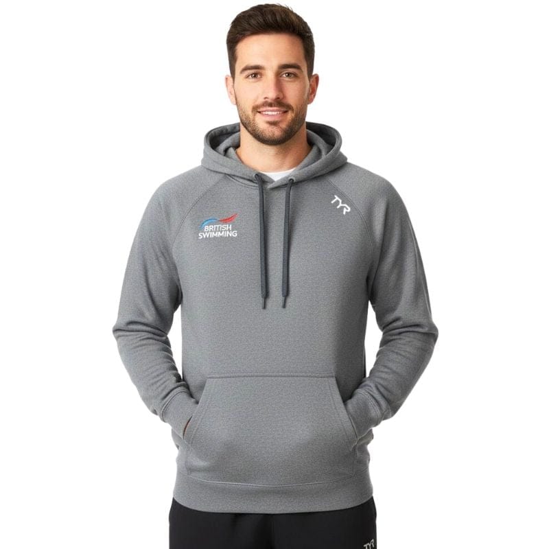 TYR - GB British Swimming Unisex Pullover Hooded Top (Grey)