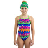 TYR - Swirl Pool Diamondfit Durafast Light Girls Swimsuit - Green