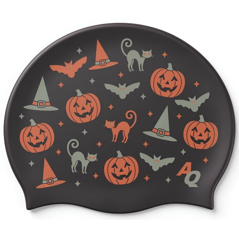 Vintage - Halloween Swim Hat - Black