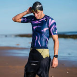 Zone3 - Activate+ Short Sleeve Men's Trisuit - Navy/Purple