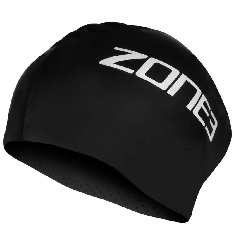 Zone3 - Long Hair Silicone Swim Cap - Black