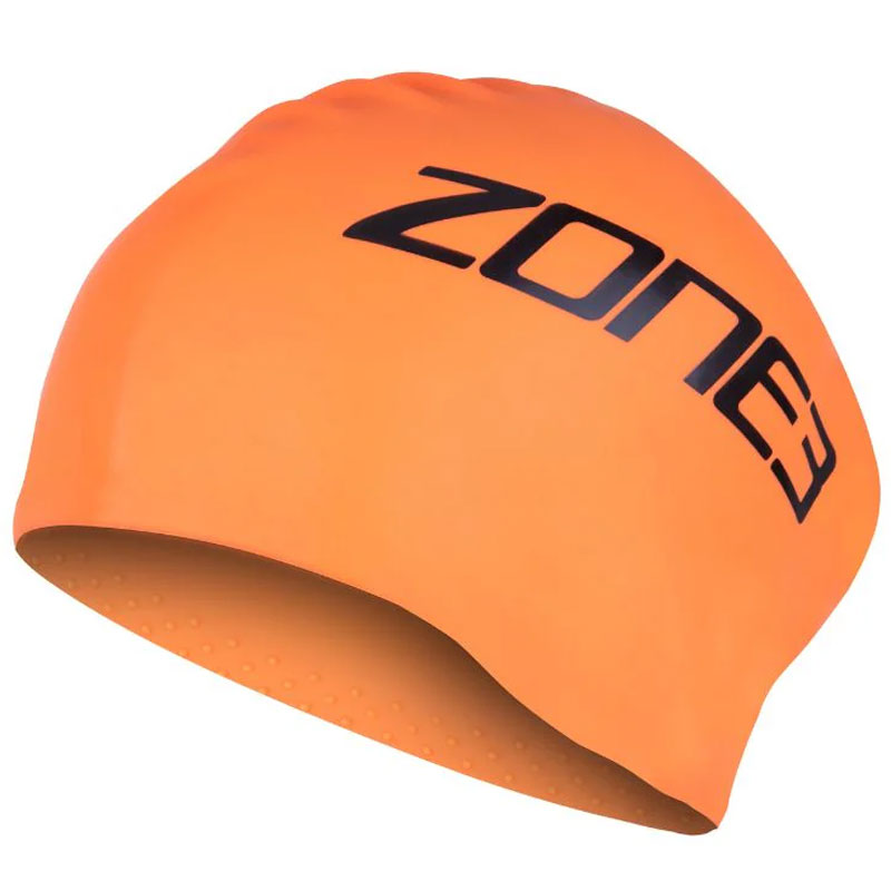 Zone3 - Long Hair Silicone Swim Cap - Orange
