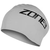 Zone3 - Long Hair Silicone Swim Cap - Silver