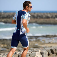 Zone3 - Men's Activate+ Revolution II Short Sleeve Trisuit - Sand Storm