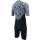 Zone3 - Men's Lava Long Distance Short Sleeve Aero Trisuit - White/Gravel