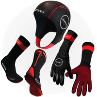 Zone3 - Neoprene Swim Black/Red Hat-Gloves-Socks Bundle