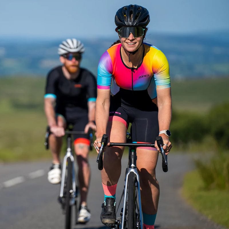 Zone3 - Women's Activate+ Short Sleeve Trisuit - Neon/Black