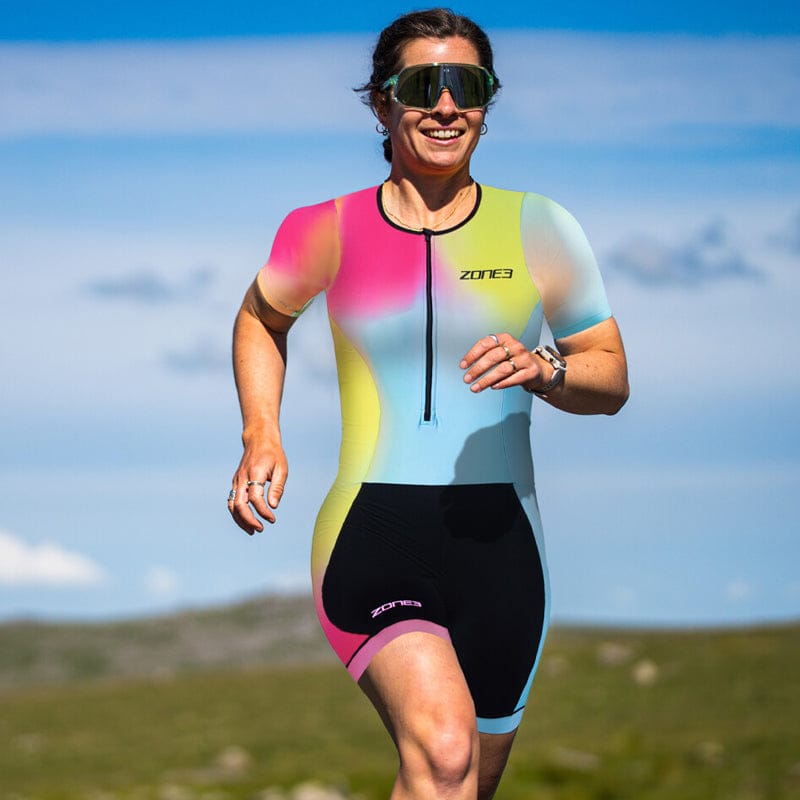 Zone3 - Women's Activate+ Short Sleeve Trisuit - Neon/Black
