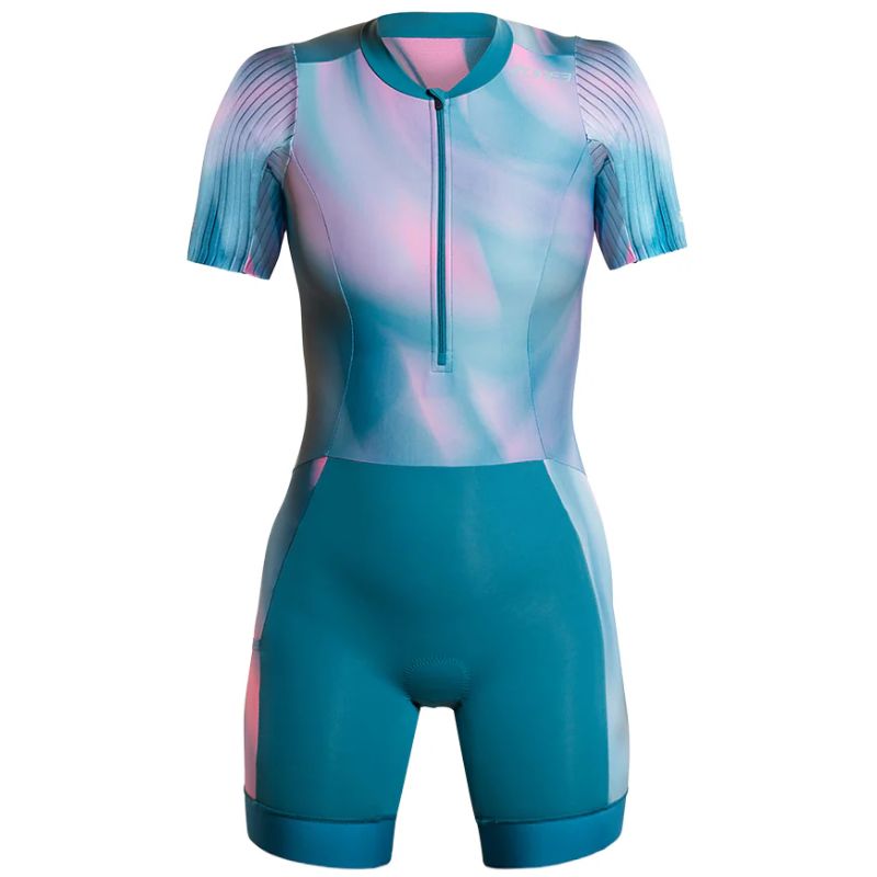 Zone3 - Women's Activate Short Sleeve Trisuit - Teal/Pink