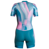 Zone3 - Women's Activate Short Sleeve Trisuit - Teal/Pink