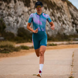 Zone3 - Women's Activate Short Sleeve Trisuit - Teal/Pink