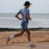 Zone3 - Women's Activate Short Sleeve Trisuit - Teal/Pink