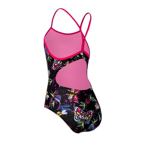 Maru - Bee Happy Ecotech Sparkle Fly Back Girls Swimsuit - Black/Multi