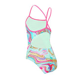 Maru - Donatella Ecotech Sparkle Fly Back Girls Swimsuit - Aqua/Multi