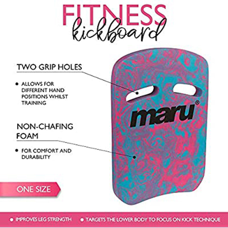 Maru - Swirl Two Grip Fitness Kickboard - Blue/Pink
