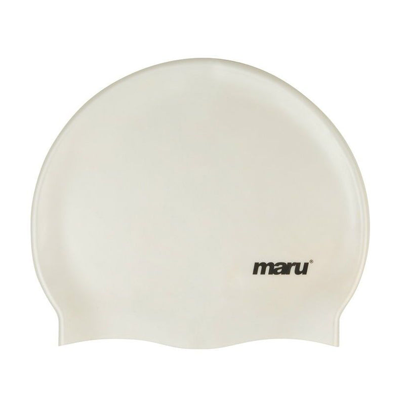 Maru - Plain Coloured Silicone Swim Hat - White