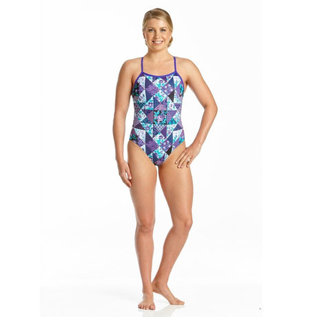 Amanzi - Purple Plaid Ladies One Piece Swimsuit