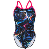 Arena - Allover Challenge Back Ladies Swimsuit - Black/Multi/Rose
